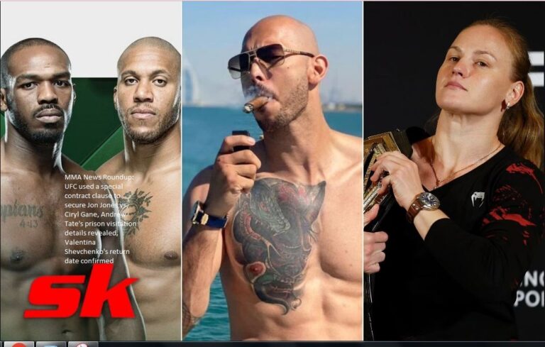 MMA News Roundup: UFC used a special contract clause to secure Jon Jones vs. Ciryl Gane, Andrew Tate’s prison visitation details revealed, Valentina Shevchenko’s return date confirmed