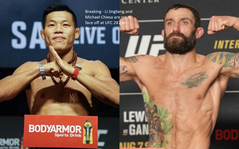 Breaking – Li Jingliang and Michael Chiesa are set to face off at UFC 287 on April 8