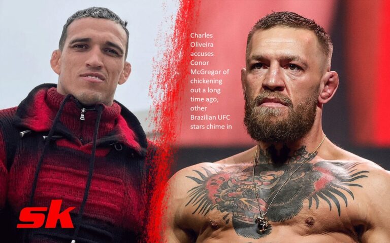 Charles Oliveira accuses Conor McGregor of chickening out a long time ago, other Brazilian UFC stars chime in