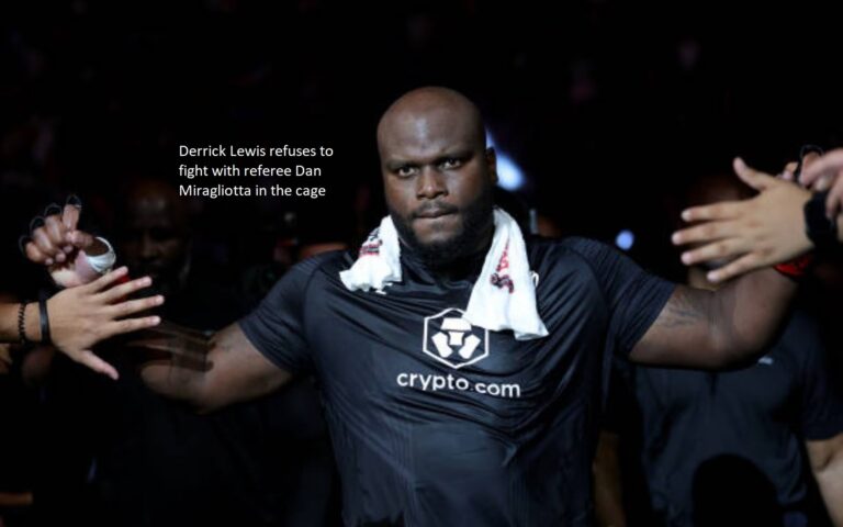 Derrick Lewis refuses to fight with referee Dan Miragliotta in the cage