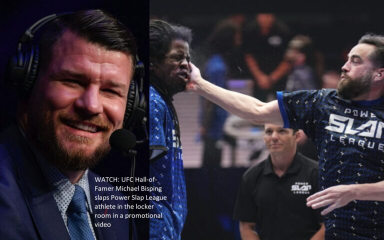 WATCH: UFC Hall-of-Famer Michael Bisping slaps Power Slap League athlete in the locker room in a promotional video