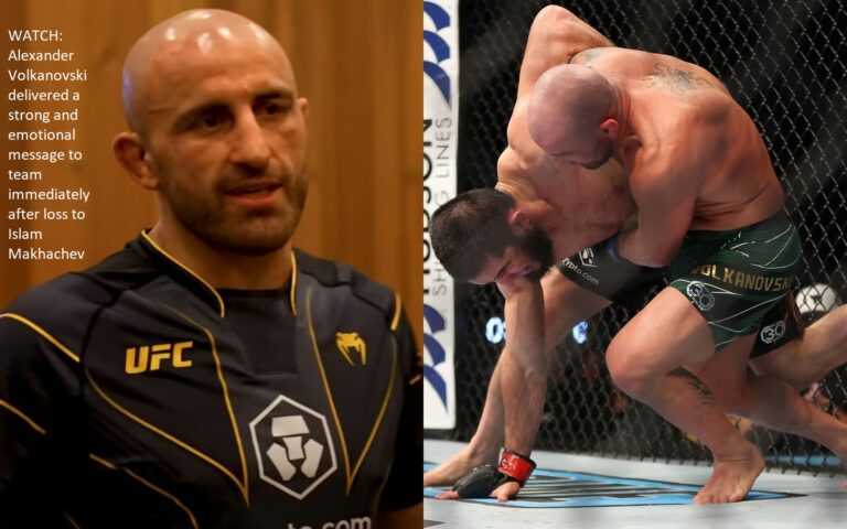 WATCH: Alexander Volkanovski delivered a strong and emotional message to team immediately after loss to Islam Makhachev