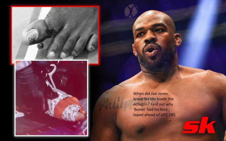 When did Jon Jones break his toe inside the octagon? Find out why ‘Bones’ had his foot taped ahead of UFC 285