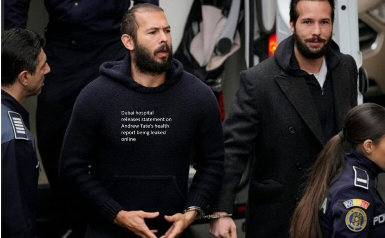 Dubai hospital releases statement on Andrew Tate’s health report being leaked online