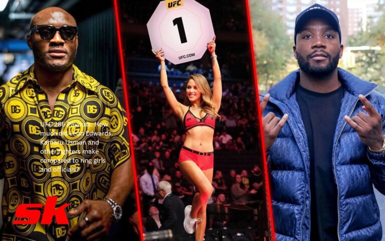 How much did Leon Edwards, Kamaru Usman, and other competitors make at UFC 286 in comparison to the ring girls and officials?