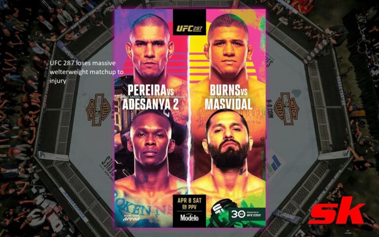 Due to injury, UFC 287 loses a crucial welterweight bout.