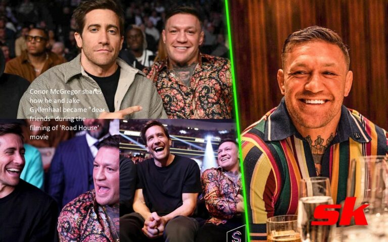 Conor McGregor discusses how he and Jake Gyllenhaal met while they were filming the movie “Road House” and how they became “close friends.”