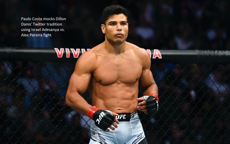 Paulo Costa uses the Israel Adesanya vs. Alex Pereira battle to parody Dillon Danis’ Twitter custom.