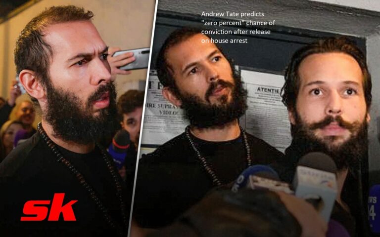 After being released from house arrest, Andrew Tate projects a “zero percent” possibility of conviction.