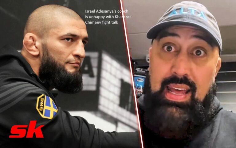 The coach of Israel Adesanya is upset about the Khamzat Chimaev fight rumours.