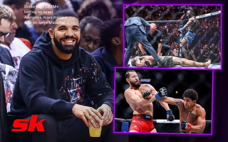 Drake wins about $2.7 million betting on Israel Adesanya while losing a large sum on Jorge Masvidal.
