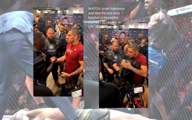 Watch as Israel Adesanya and Alex Pereira at UFC 287 backstage bury their differences in a moving display of respect.