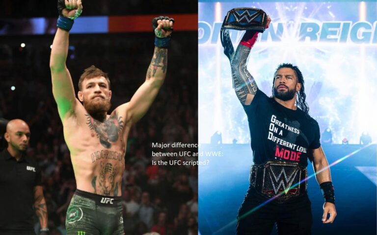The UFC and WWE vary significantly in that the former is scripted.