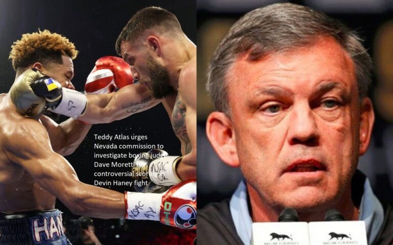 Teddy Atlas requests that the Nevada commission launch an investigation against boxing judge Dave Moretti in light of his contentious scoring in the Devin Haney fight.