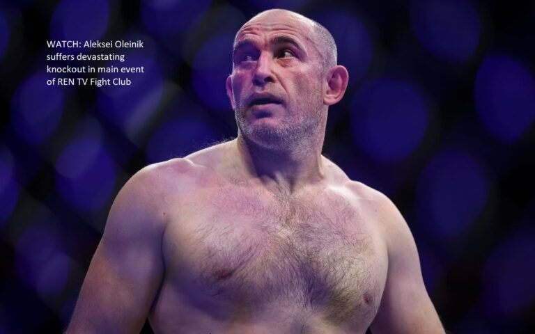 WATCH as the main event of REN TV Fight Club sees Aleksei Oleinik get knocked out in a terrible way.