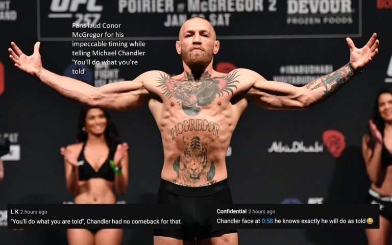 The timing that Conor McGregor displayed during his exchange with Michael Chandler, in which he said “You’ll do what you’re told,” was praised by fans.