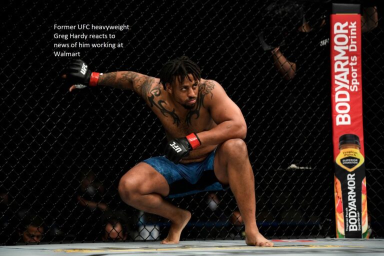 Greg Hardy, a former UFC heavyweight champion, discusses the news that he is now employed at Walmart.
