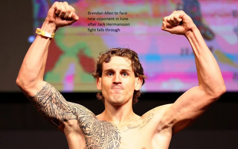 In June, Brendan Allen will take on a new foe after the Jack Hermansson fight is called off.