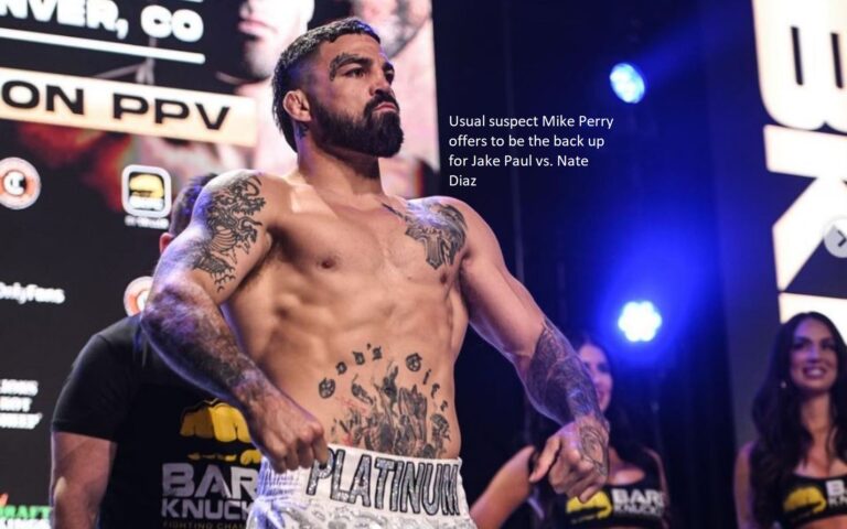 Mike Perry, the usual suspect, has proposed that he serve as the backup for Jake Paul in his fight against Nate Diaz.