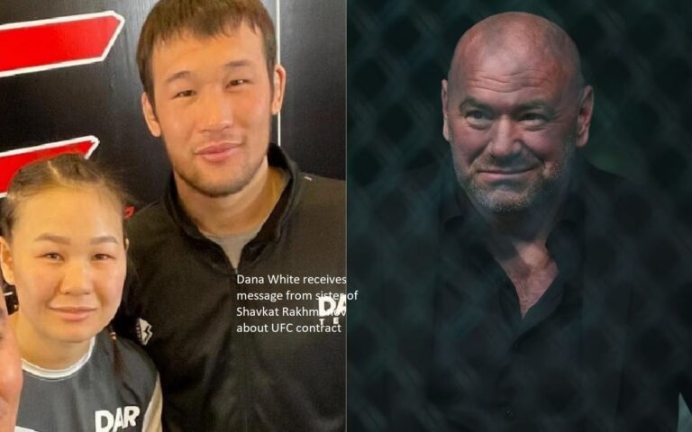 Message regarding Shavkat Rakhmanov’s UFC contract is delivered to Dana White by Rakhmanov’s sister.
