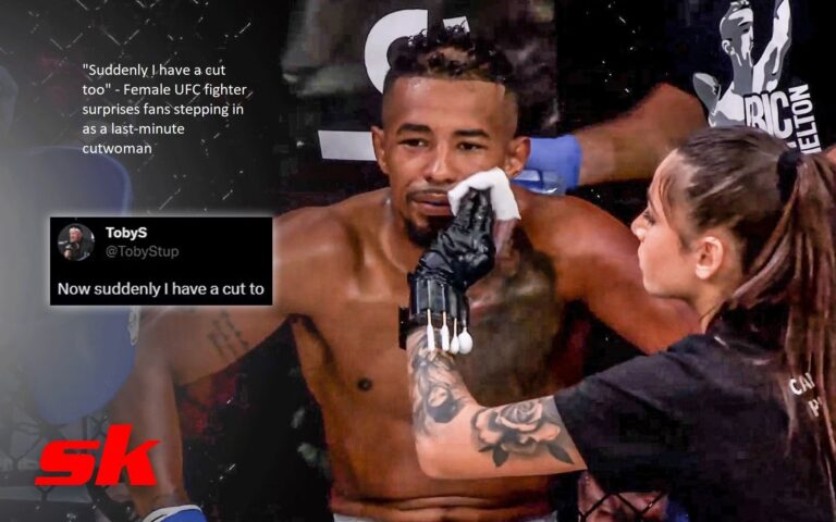 “Suddenly I have a cut too” – Female UFC fighter surprises spectators by stepping in as a cutwoman at the last minute
