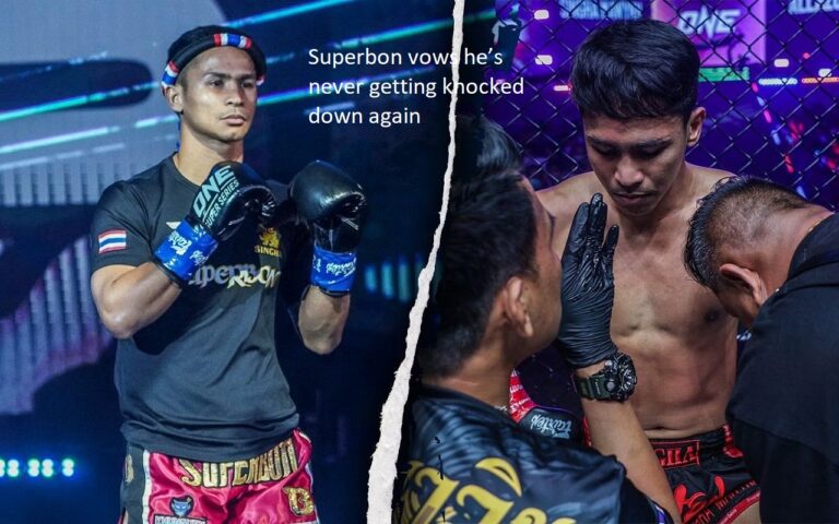 Superbon makes a solemn oath that he will never fall down again.