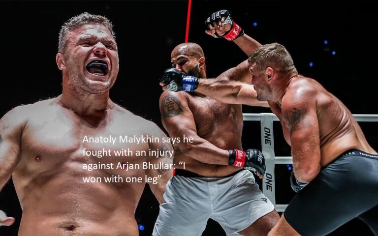 Anatoly Malykhin claims that he battled Arjan Bhullar while suffering from an injury: “I only needed one leg to win.”