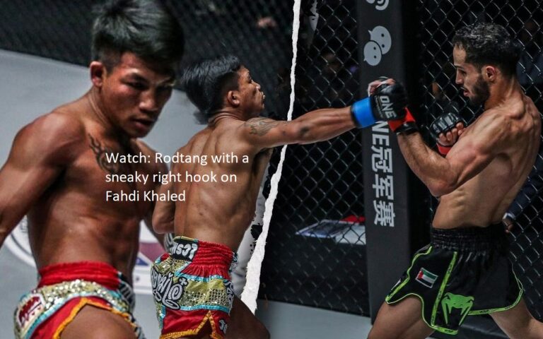 Watch as Rodtang throws a right hook that catches Fahdi Khaled off guard.