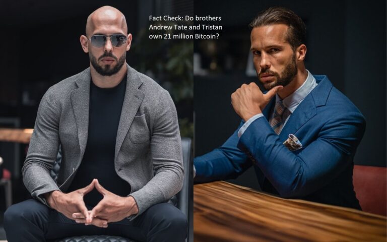 Verify the following: do the Tate brothers, Andrew and Tristan, control a combined 21 million Bitcoin?