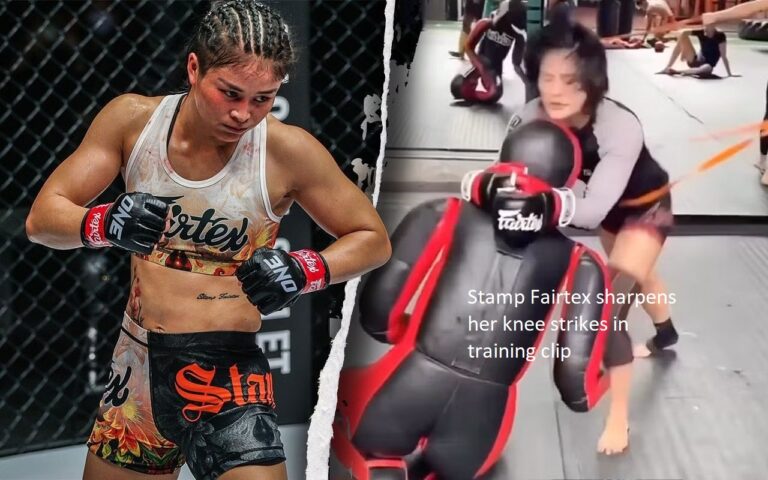 In this training film, Stamp Fairtex works on improving her knee strikes.