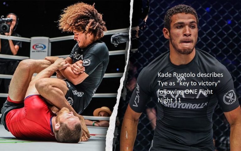 In his post-ONE Fight Night 11 interview, Kade Ruotolo referred to Tye as the “key to victory.”