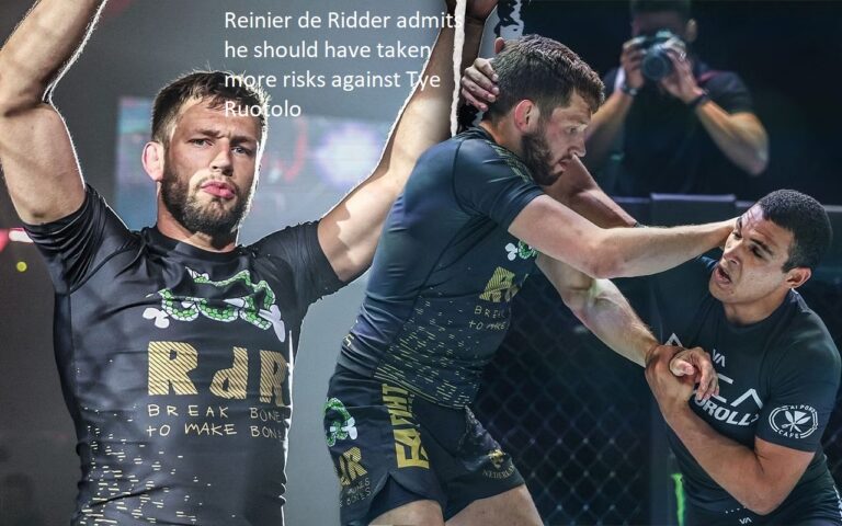 Against Tye Ruotolo, Reinier de Ridder acknowledges that he ought to have taken more chances.