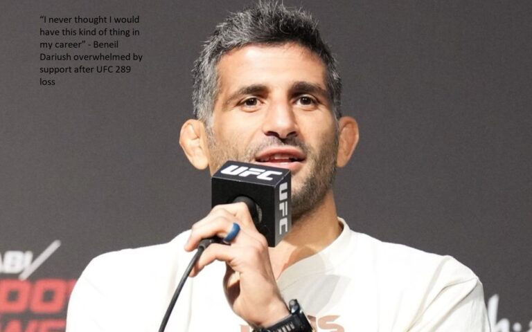 Beneil Dariush was overwhelmed by the love he received after his loss at UFC 289. He said, “I never thought I would have this kind of thing in my career.”