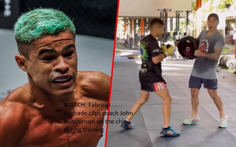 Fabricio Andrade is shown here giving head coach John Hutchinson a cheek knock during a training session.