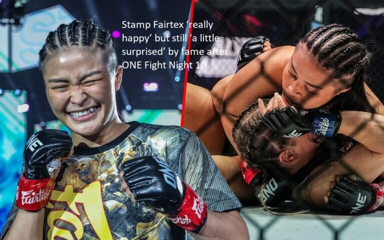 Stamp Fairtex is’really thrilled’ but yet ‘a little astonished’ by his rise to prominence during ONE Fight Night 10.