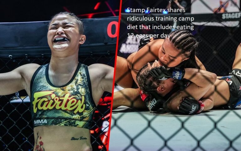 Stamp Fairtex reveals their insane diet for training camp, which involves eating 12 eggs every single day.