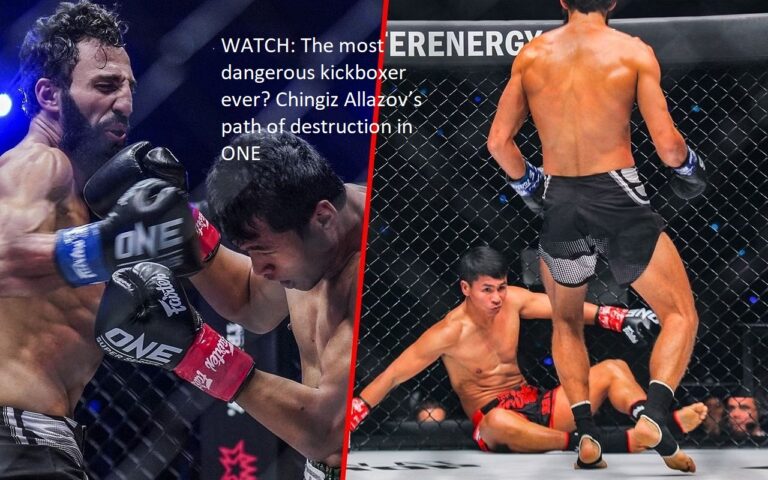 WATCH: Is this man the riskiest kickboxer in history? The route of destruction taken by Chingiz Allazov in ONE