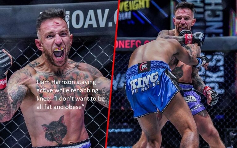 While he is recovering from knee surgery, Liam Harrison is staying active because he says, “I don’t want to be all fat and obese.”