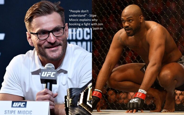 Stipe Miocic explains why booking a bout with Jon Jones became a “pain in the a**” by saying that people don’t understand why it was so difficult.