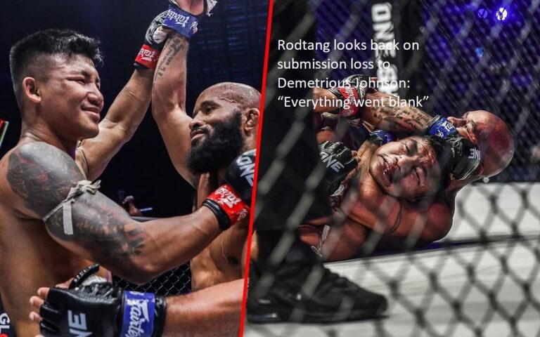 After losing through submission to Demetrious Johnson, Rodtang reflects on the fight by saying, “Everything went blank.”