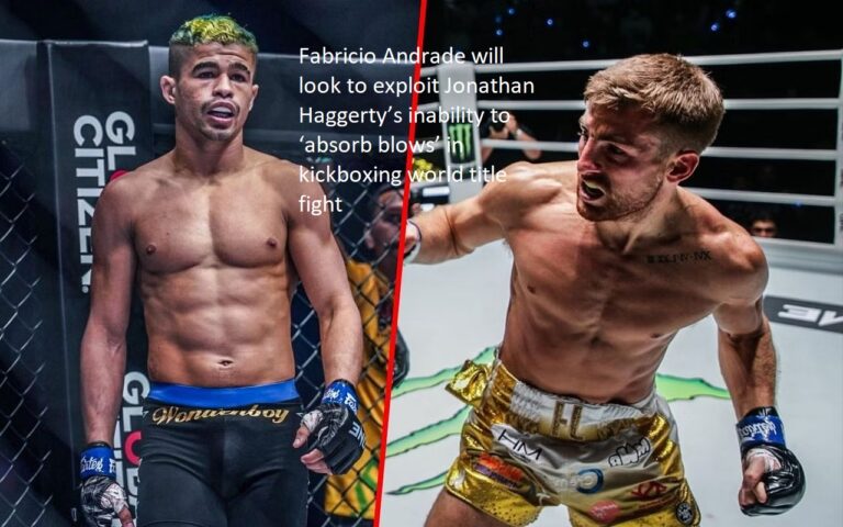 Fabricio Andrade will attempt to capitalize on Jonathan Haggerty’s incapacity to ‘absorb blows’ during their kickboxing world title bout.