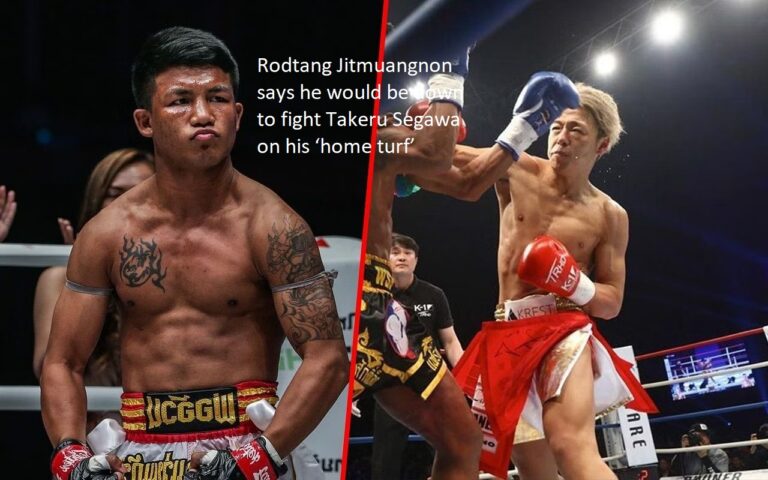 Rodtang Jitmuangnon has stated that he is open to the possibility of engaging in a battle with Takeru Segawa on the ‘home soil’ of the latter.