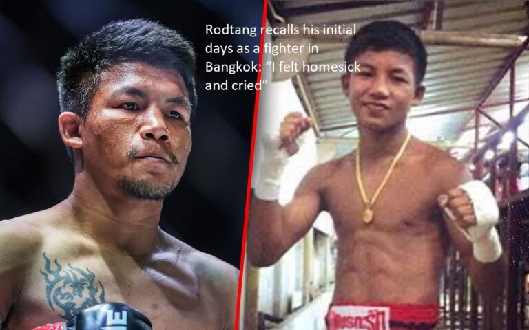 “I felt homesick and cried” is how Rodtang describes how he felt during his early days as a fighter in Bangkok.