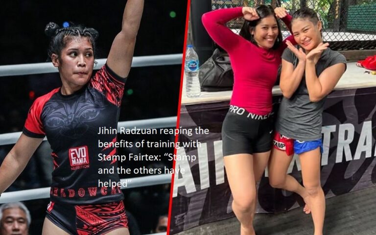 The time spent exercising with Stamp Fairtex has paid off for Jihin Radzuan, as evidenced by his statement that “Stamp and the others have helped.”