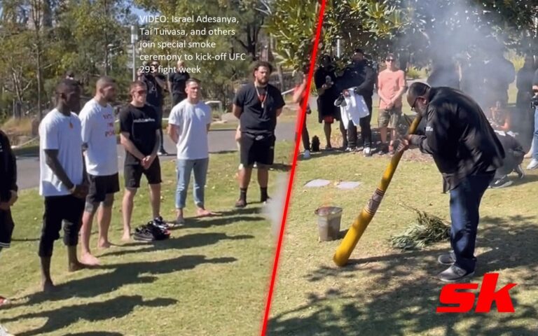 VIDEO: Israel Adesanya, Tai Tuivasa, and other UFC fighters participate in a unique smoking ritual to kick off fight week for UFC 293