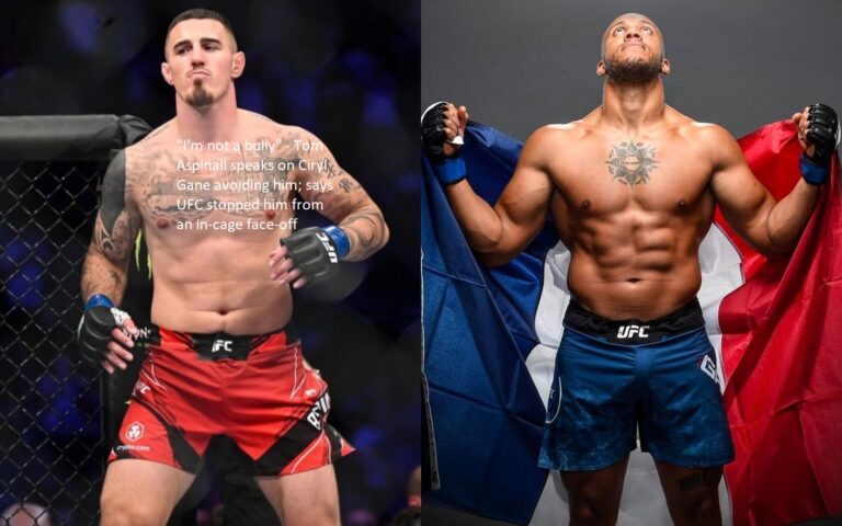 Tom Aspinall argues that Ciryl Gane is avoiding him because he’s not a bully, and he claims that the UFC prevented him from having an in-cage face-off with her.