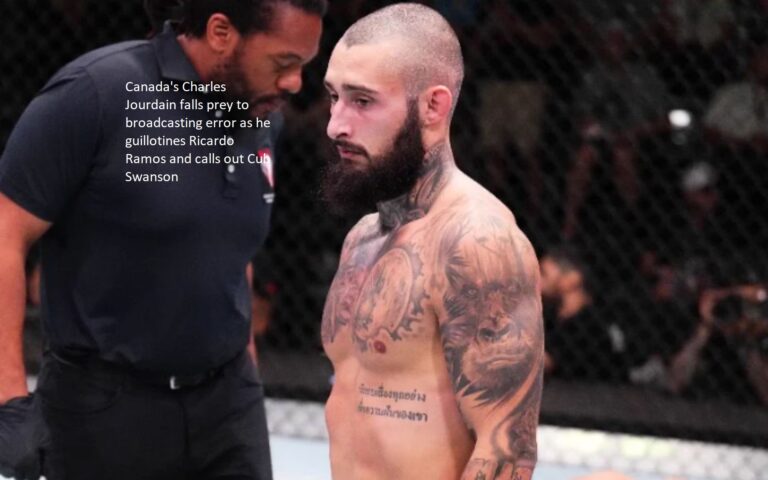 As Charles Jourdain of Canada tries to chastise Ricardo Ramos and call out Cub Swanson, a mistake in the broadcasting causes him to make both of these mistakes.