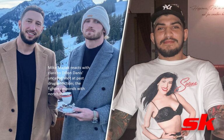 Mike Majlak replies with dignity to Dillon Danis’ uncalled-for strike at his history of drug use, but the boxer maintains his composure throughout the exchange.