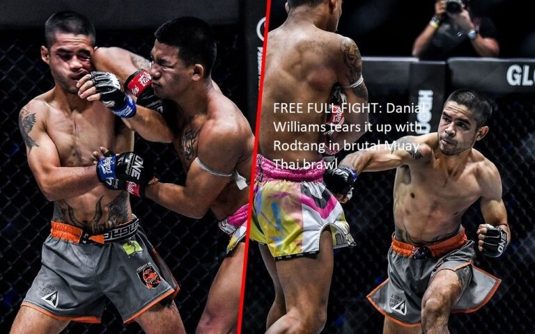 FREE FULL FIGHT of Danial Williams’ savage combat with Rodtang, which takes place in the sport of Muay Thai.