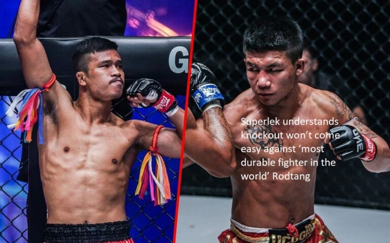 Superlek is aware that it will not be simple to get a knockout against the “most durable fighter in the world.” The rodtang